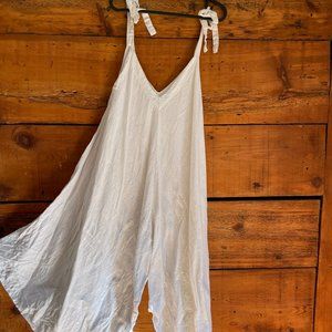 White Linen Romper - S